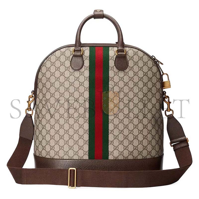 g*u*i gg S*p*e monogram textured dollar calfskin web small ophidia savoy bowling tote 724654 (43.5*39*21cm)